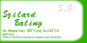 szilard baling business card